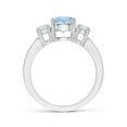 thumbnail image 2 of Angara Natural 1.12 Ct. Aquamarine with Diamond Classic Ring in 14K White Gold for Women (Ring Size: 12), 2 of 9