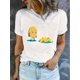 thumbnail image 1 of Camiseta de Mujer de Verano BásicaWomen'S Casual Crew Neck T-Shirt with Creative Potato & French Fries Print, Fashionable Short Sleeve Top, Polyester 95% Spandex 5%, Medium Stretch, All Season WearF, 1 of 6