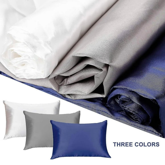 Smooth Pillow Covers Invisible Zipper Pure Mulberry Silk Pillowcase Bedroom Protects Skin Solid Color Breathable White 20*30cm