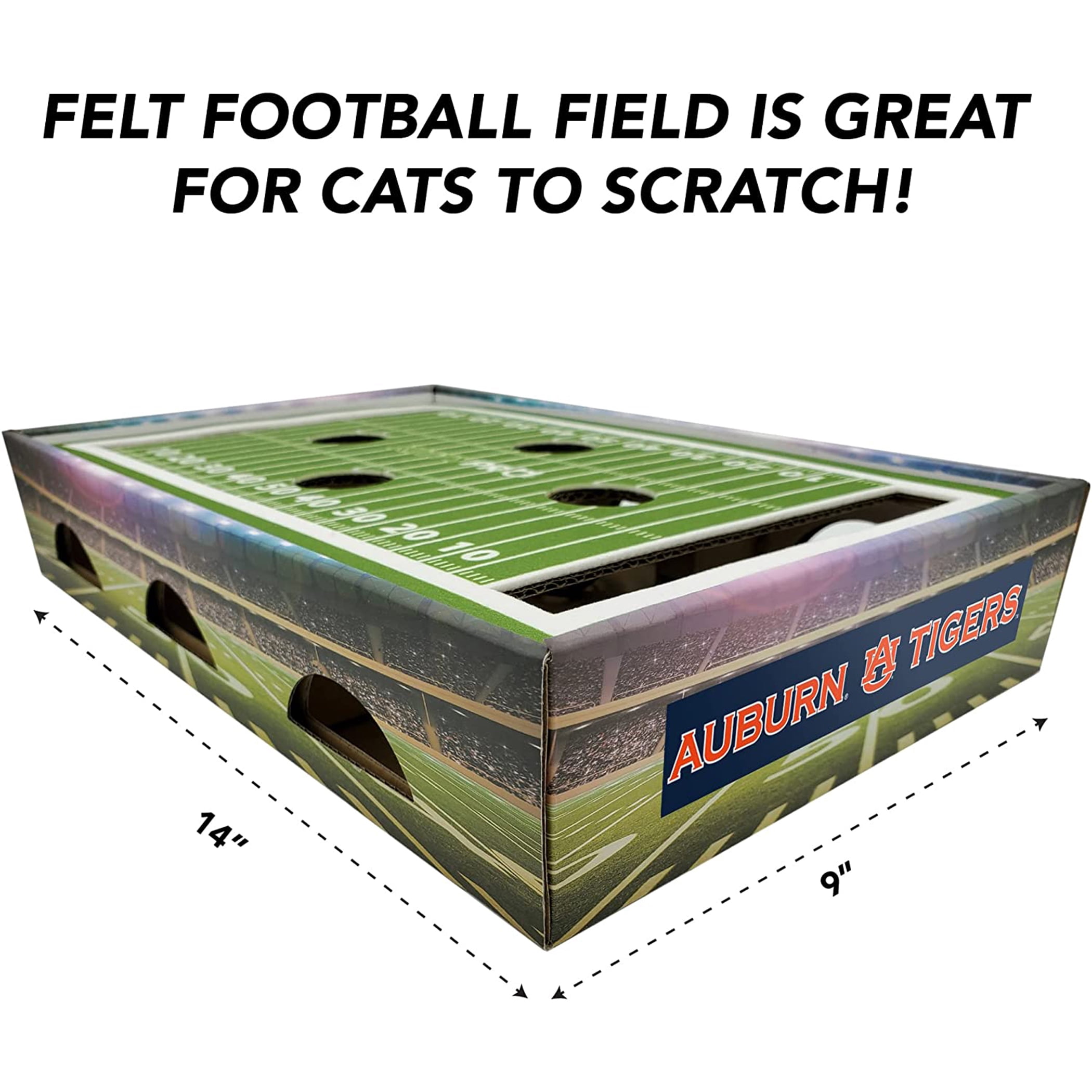 Pets First NCAA Cat Scratcher Box Football Field Designed Cat Scratcher & Lounge