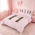 thumbnail image 2 of meiyoeat Pink Print Alphabet Bedding,Cheetah Bow Tie Initial Design Duvet Cover Full For Girl,Pink Reversible,3-Piece,1 Duvet Cover and 2 Pillowcases, 2 of 6