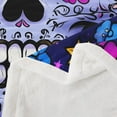 thumbnail image 3 of Sugar Skull Throw Blanket,Goth Skeleton Bones Sherpa Blanket Throw 50"X60",Gothic Bohemian Floral Fleece Blanket,Halloween Horror Theme Flannel Blanket Teens Bedroom,Purple, 3 of 6