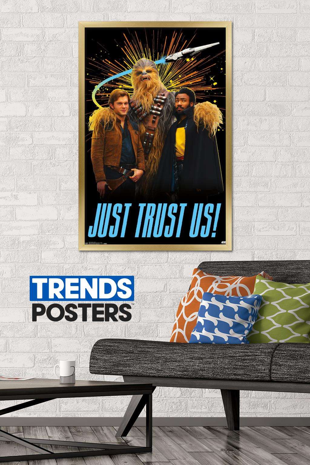 Star Wars: Solo - Trust Us Wall Poster, 22.375" x 34", Framed