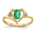 thumbnail image 1 of Bague en Or Jaune 14K avec Diamant et Émeraude, 1 of 2