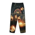 thumbnail image 5 of Disketp Creative Casino Print Women'S Comfy Pajama Pants Casual Drawstring Palazzo Lounge Wide Leg Pants, 5 of 9