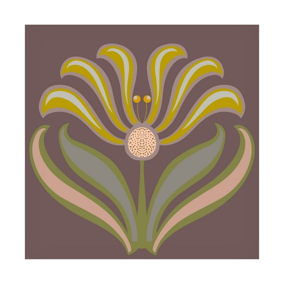 Trademark Fine Art Regina Moore  Graphic Folk Flower IV Canvas Wall Art