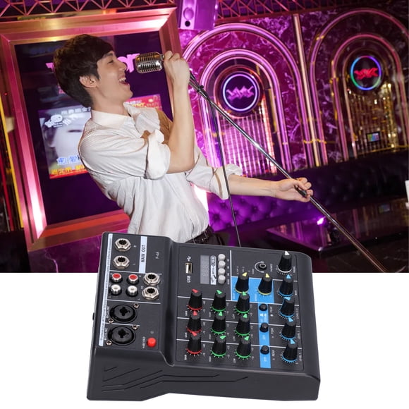 Professional Audio Mixer,F4A 4 Channel Live Audio Mixer Console Mini USB Audio Mixer Best in its Class