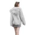 thumbnail image 3 of Women's Faux Fur Coat Fluffy Shaggy Hooded Jacket, 3 of 5