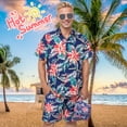 thumbnail image 7 of Alaiyaky Hawaiian Shirts for Men, Mens T Shirt and Short Bucket Hat Sunglasses Set Short Sleeve Tropical Summer Beach Vacation Fancy Costume Adult Outfit, 7 of 7