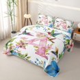 thumbnail image 3 of Castle Fairy Floral Letter A Hummingbird Twin Quilt Set for Women,Spring Garden Twin Coverlet Set for Home Decor, 3 of 7