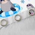 thumbnail image 2 of jejeloiu Harbor Seal Blackout Curtains Set of 2 (52x84 Each),Cute Ocean Animal Window Curtains,Blue Snowflake Pink Love Print 03 For Kids, 2 of 6