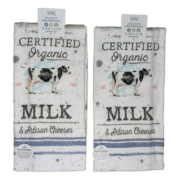 Set of 2 CERTIFIED ORGANIC MILK Terry Kitchen Towels by Kay Dee Designs