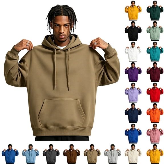 Oversized Hoodie Men Vintage Casual Hooded Sweatshirt Midweight Fleece Big & Tall Available Fashion Outdoor Gym Sports Blouse