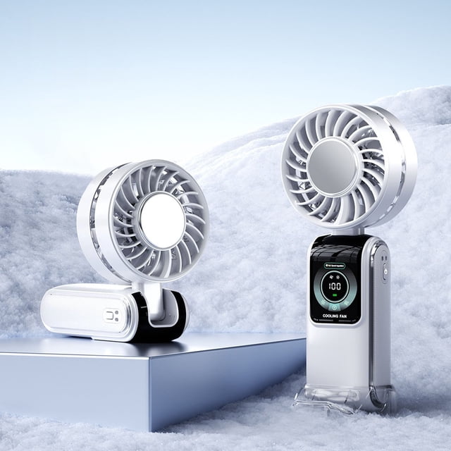 Fan Handheld Portable Handheld Turbo Fan Mini Handheld Fan Portable Fan for Travel Small Fan Handheld Fan Digital Refrigeration Ice Turbine High Speed Handheld Fan Desktop Neck Folding Fan