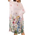 thumbnail image 4 of HELLHERO Breathable Bikini Cover Up for Beach Polyester Lightweight Women's Swimsuit Cover Up Shirt Floral Print, 4 of 6