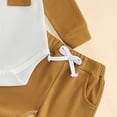 thumbnail image 5 of mgoYE Infant Baby Boy Fall Clothes Contrast Color Long Sleeve Romper and Stretch Pants Newborn 3 6 12 18M Outfit, 5 of 5
