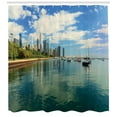 thumbnail image 3 of Ambesonne Illinois Shower Curtain, Lake Michigan Day Scenery, 69"Wx70"L, Multicolour, 3 of 3