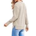 thumbnail image 3 of Weardear Womens Lightweight Fall Knit Sweaters Casual V Neck Long Sleeve Tunic Striped Side Slit Tops, 3 of 9