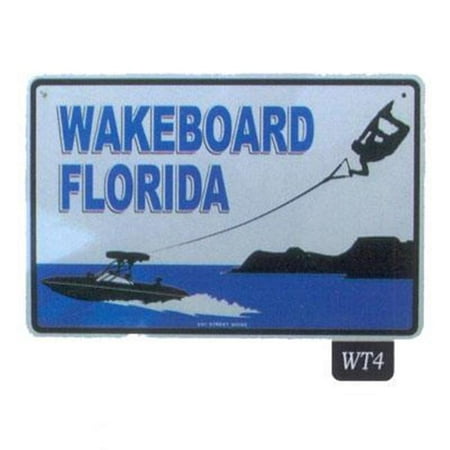 Seaweed Surf Co WT4 12X18 Aluminum Sign Wakeboard (Best Surfing In Florida)