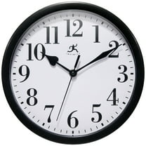 Infinity Instruments 10" x 10" Black Analog Round Classic Wall Clock
