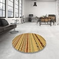 thumbnail image 3 of Ahgly Company Tapis Rond Abstrait Orange pour Intérieur, 7 Pieds Rond, 3 of 6
