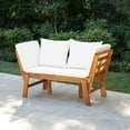 thumbnail image 2 of Southern Enterprises 78.5" Brown and White Contemporary Outdoor Patio Convertible Lounge Chair with, 2 of 4