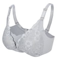 thumbnail image 2 of Sujetador de lactancia para mujer, con encaje suave, cierre frontal, fino, cómodo, sin costuras, para maternidad (gris 40/90), 2 of 14