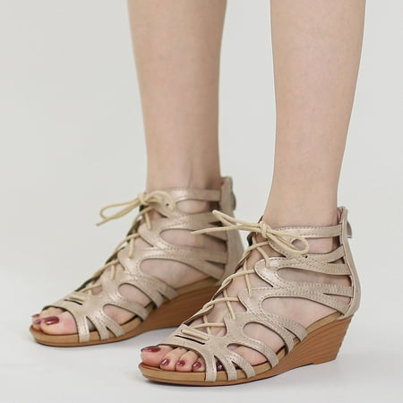 

Aayomet Sandals for Women Summer Girls Straps Retro Wedge Heeled Sandals Women Hollow Ethnic Fashion Roman Bohemian Sandal Beach A 8.5