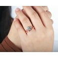 thumbnail image 3 of Long Hexagon Marquise Moss Agate Engagement Ring Set, Vintage Rose Gold Moss Agate Promise Ring Wedding Ring Bridal Set Gift for her, 3 of 4