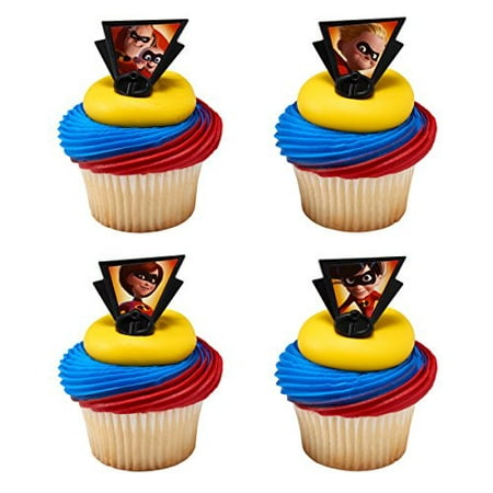 24 count Incredibles 2 Dynamic Cupcake Rings Cake Toppers Birthday Party Favors