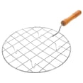 thumbnail image 1 of Stainless Steel BBQ Grill Net with Durable Handle for Outdoor Camping and Picnics Round Roasting Rack 12.5 inches, 1 of 4