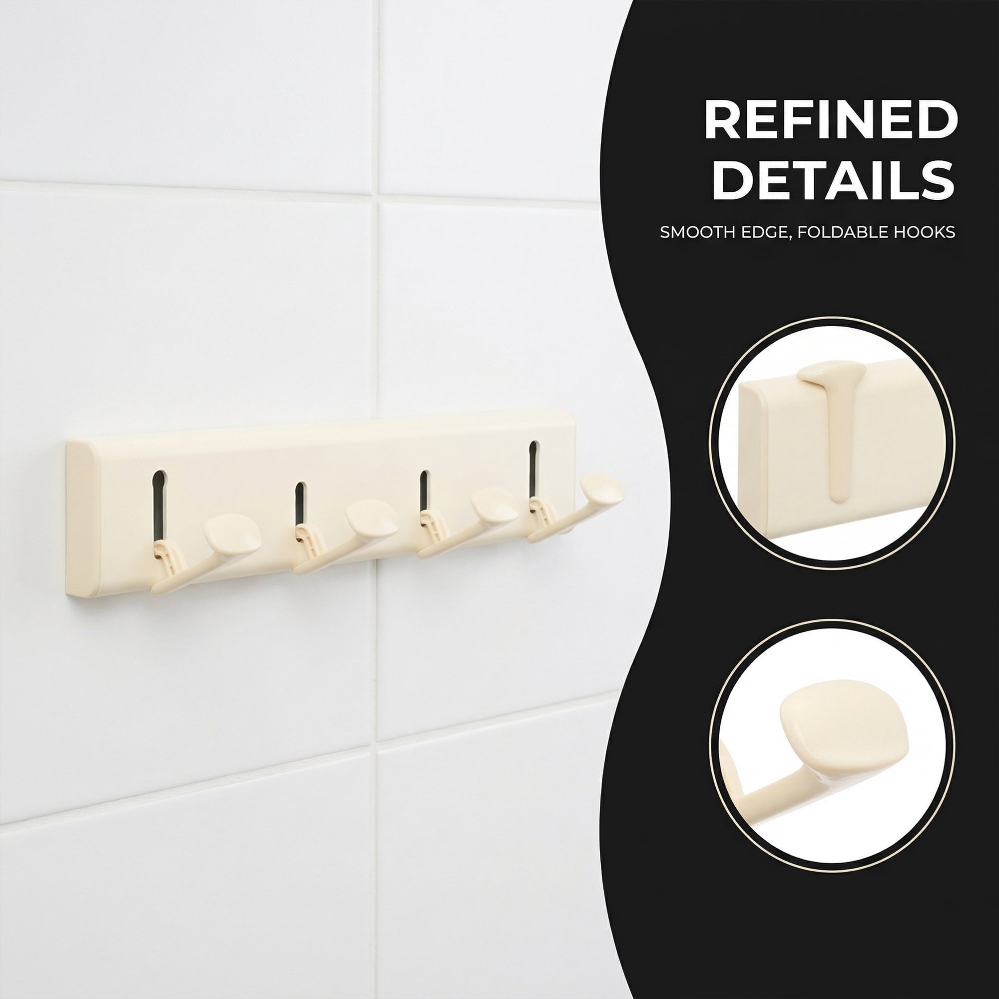 Unique Bargains Coat Rack Wall Mount Aluminum Alloy Hook for Entryway Milk White 11.2*2.2in