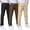 Black+Brown+Cream, variant on Boys Cargo Pants Stretch Pull On Straight Leg Trousers with Multi-Pocket Lightweight School Uniform Pants Khaki