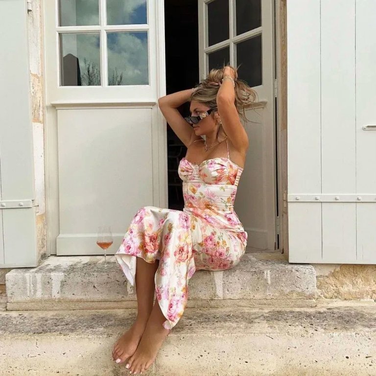 beach wear floral dresses CUPSHE Womens Summer V-Neck Dress Sleeveless Tropical Flowers Keyhole  Casual Vacation Maxi Beach Dresses Black S at Amazon Women's Clothing store