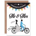 thumbnail image 1 of Wedding Mr Mrs Tandem Marriage Fun Greetings Card Plus Envelope Blank inside, 1 of 3