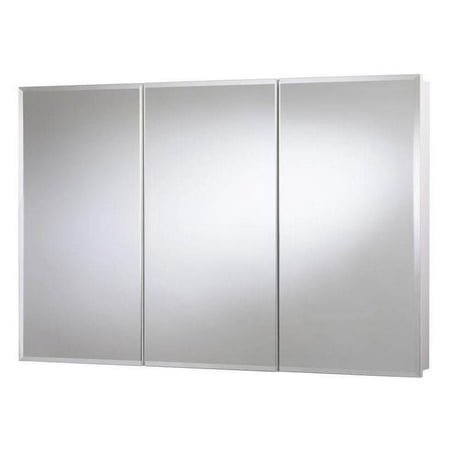 Croydex 48 in. W x 30 in. H x 5-1/4 in. D Frameless Tri-View Surface-Mount Medicine Cabinet with Easy Hang System in White
