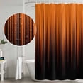 thumbnail image 5 of Burnt Orange Black Ombre Shower Curtain, Waterproof Shower Curtains for Bathroom, Modern Abstract Striped Gradient Washable Fabric Bathtub Curtain Set Bath Decor with 12 Hooks Long 72"x84", 5 of 8