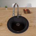 thumbnail image 3 of ALFI brand AB2020DI-BLA Black 20" Drop-In Round Granite Composite Kitchen Prep Sink, 3 of 11