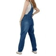 thumbnail image 4 of chouyatou Women's Fashion Jean Bib Overalls Adjustable Straps Ripped Distressed Denim Denim Pants, 4 of 4