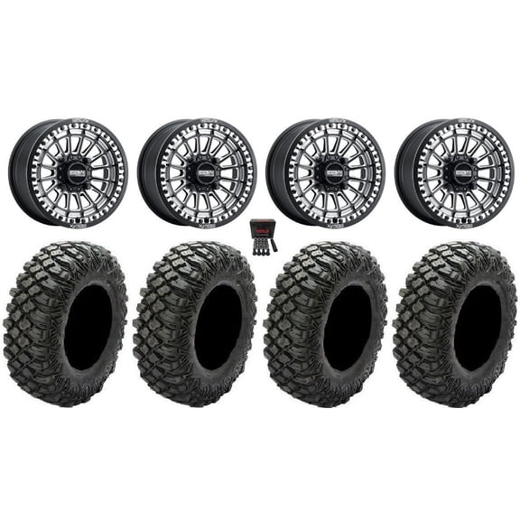 MetalFX Delta Bdlk CC 15" Wheels Bk 32" Crawler XG Tires Kawasaki Mule ProFXT