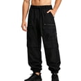 thumbnail image 2 of Luvior Men's Cargo Joggers Tapered Outdoor Hiking Athletic Workout Pants Black XL, 2 of 3