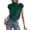 Green, variant on Ladies Cropped Mock Neck Ice Silk Vest, Half High Neck Cap Sleeve Sleeveless Smooth Cool Stretchy Ice Silk Knit Slim Fit Casual Elegant Daily Tops, Black XL