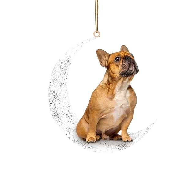 Arte del hierro Siéntese en la luna Adorno de luna de perro encantador para amantes de los perros Colgante de árbol de Navidad Wmkox8yii gf6350