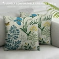 thumbnail image 3 of COMIO  Spring Pillow Covers, Blue Teal Wild Flower Plant Throw Pillows Case,Seasonal Floral Outdoor Decorative Square Farmhouse Decor Cushion Covers for Home Sofa Bed Couch, 3 of 5