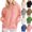 Pink, variant on qucoqpe Women's Casual Hoodies Long Sleeve Solid Color Lightweight Drawstring Hooded Pullover Tops Loose Sweatshirt with Pocket