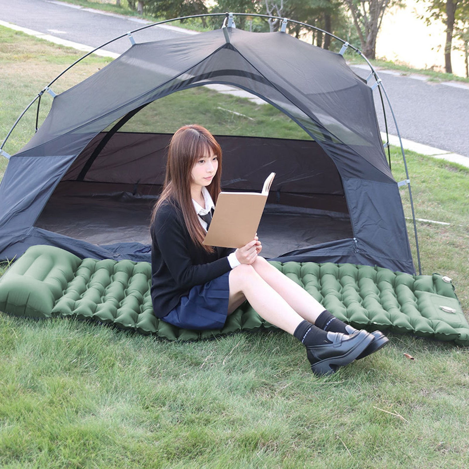 up to 65% off karymi Outdoor Inflatable Mat Very Light Nylon Foot Pad Portable Sleeping Mat Inflatable Bed Camping Hiking Tent Mat Sports and Outdoors