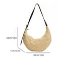 thumbnail image 4 of Bolso Cruzado tejido a mano Hugtrwg La Media Paja para Mujer Correa Ajustable, 4 of 9