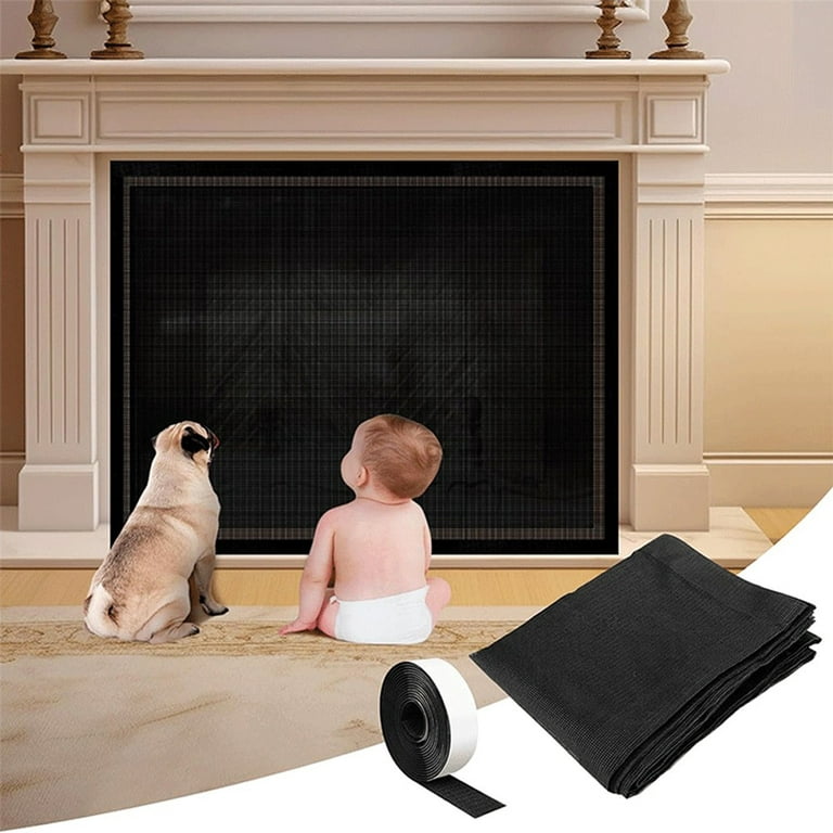 Mesh Fireplace Cover - Fireplace Cover Baby Proof to Prevent Baby and Pet, Size: 29 x 45