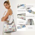 thumbnail image 5 of Canvas Crossbody Bag for Women and Men Lightweight Large Boho Tote Shoulder Bag Adjustable Strap Trippy Design Travel Work Casual Daypack, 5 of 5