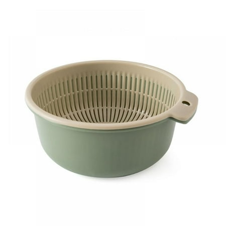 

Drain Colander Set 2-in-1 Detachable Plastic Double Layered Kitchen Food Strainer Fruits Vegetable Washing Basket Drain Bowls for Cleaning Washing